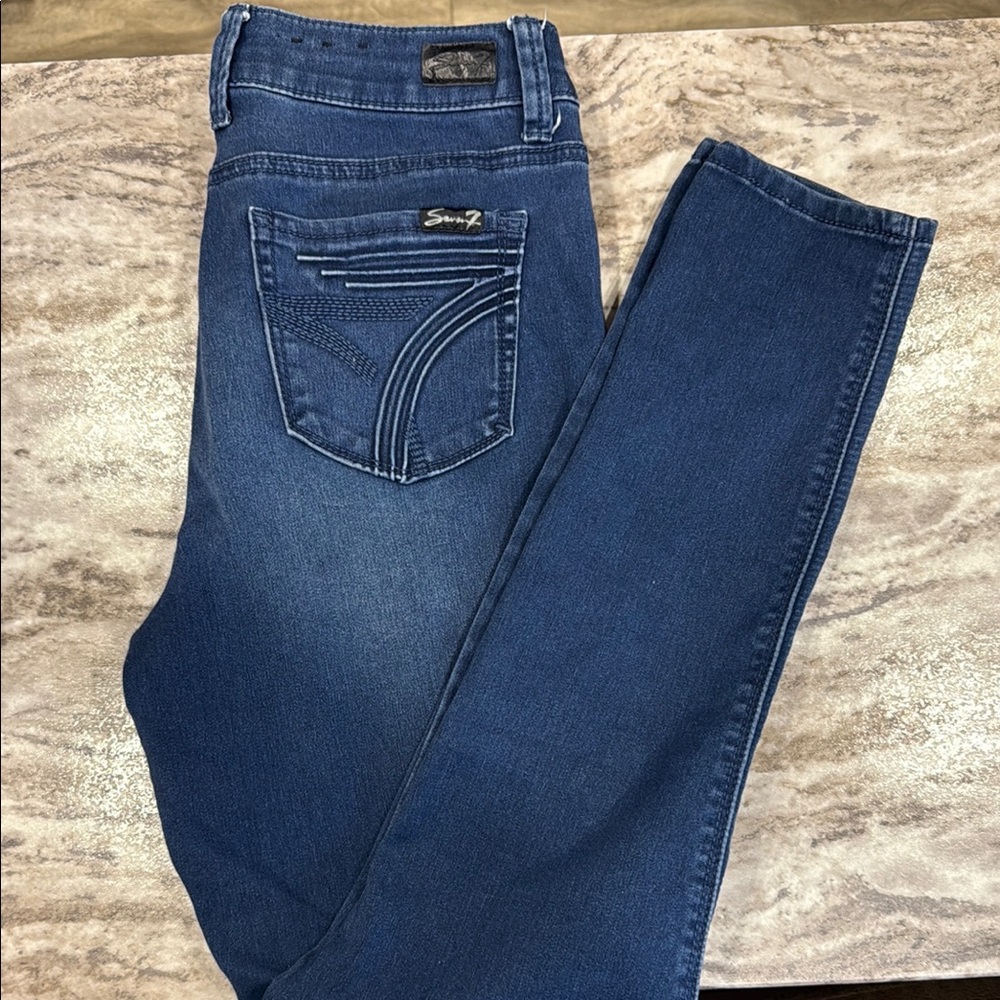 Seven7 Women's Dark Blue Skinny Jeans